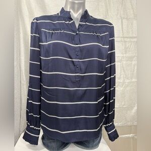 Vineyard Vines Navy and Cream Rope Pattern Shirt Nautical Theme size M